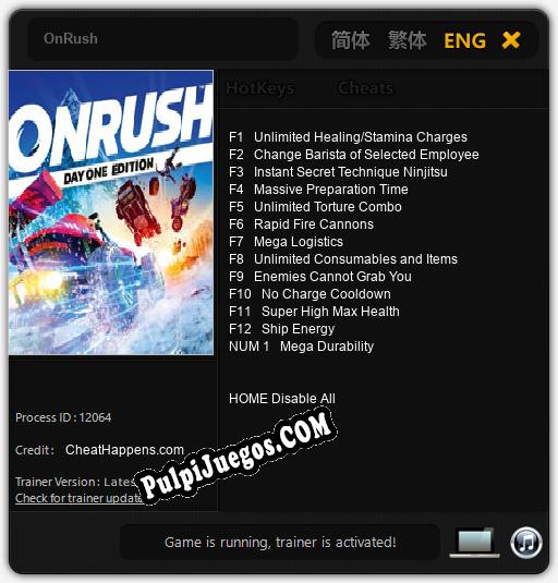 Entrenador liberado a OnRush [v1.0.3]