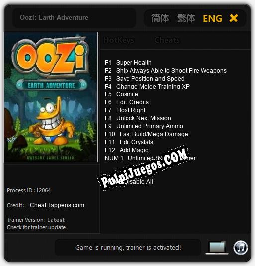 Oozi: Earth Adventure: Cheats, Trainer +13 [CheatHappens.com]