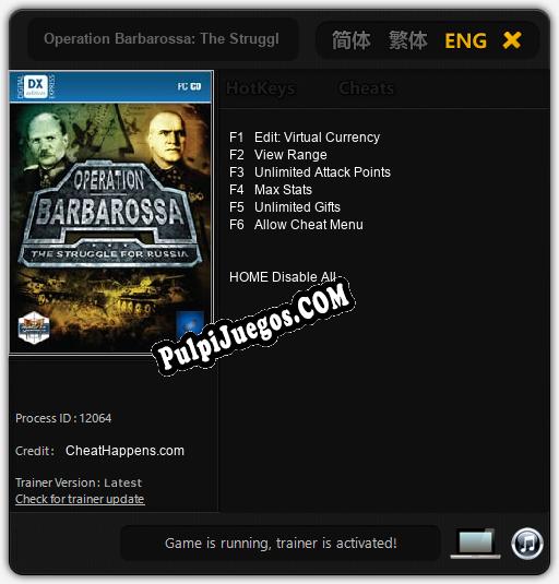 Operation Barbarossa: The Struggle for Russia: Trainer +6 [v1.7]