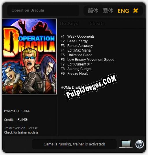 Operation Dracula: Trainer +9 [v1.5]