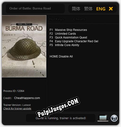 Order of Battle: Burma Road: Trainer +5 [v1.6]