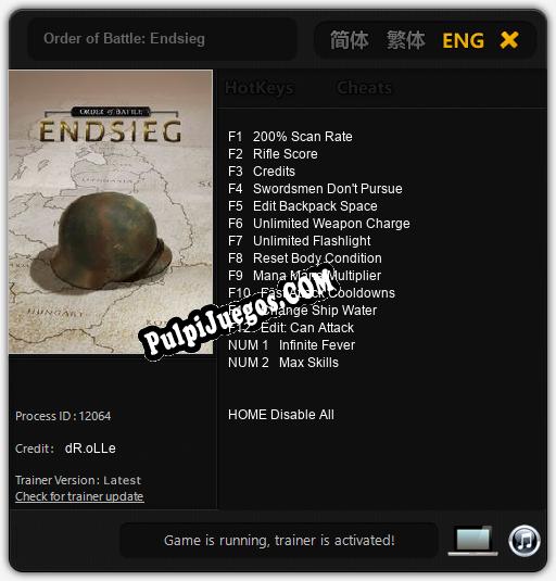 Order of Battle: Endsieg: Trainer +14 [v1.2]