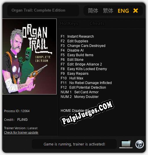 Organ Trail: Complete Edition: Cheats, Trainer +14 [FLiNG]