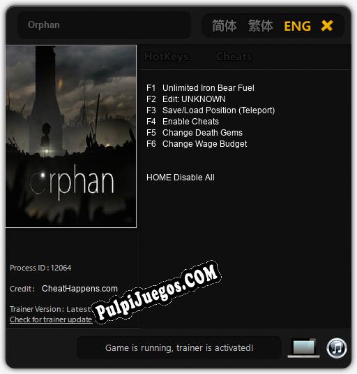 Entrenador liberado a Orphan [v1.0.5]