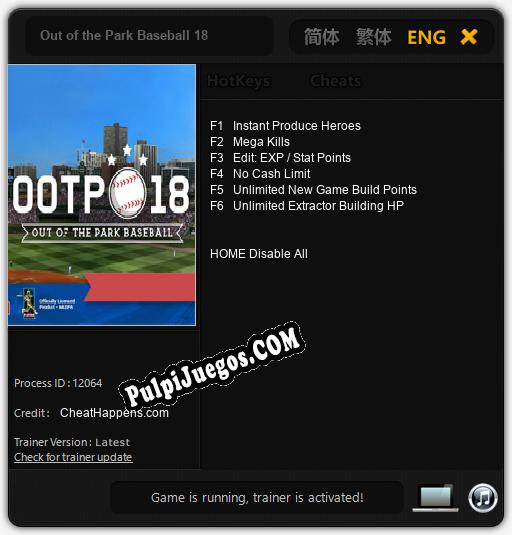 Out of the Park Baseball 18: Cheats, Trainer +6 [CheatHappens.com]