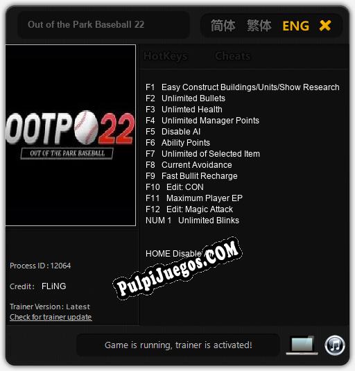 Out of the Park Baseball 22: Cheats, Trainer +13 [FLiNG]