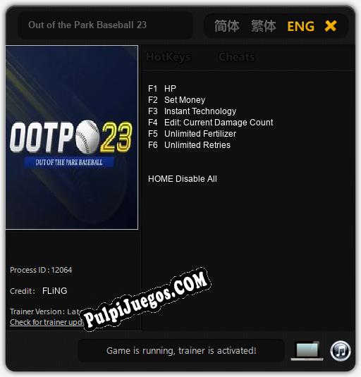 Out of the Park Baseball 23: Cheats, Trainer +6 [FLiNG]