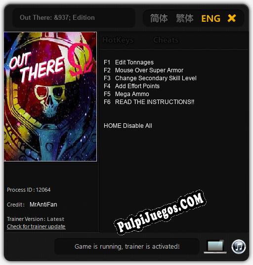 Entrenador liberado a Out There: &937; Edition [v1.0.3]