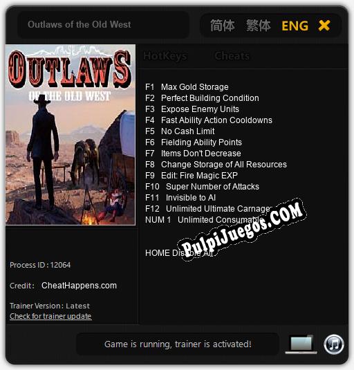 Outlaws of the Old West: Trainer +13 [v1.2]