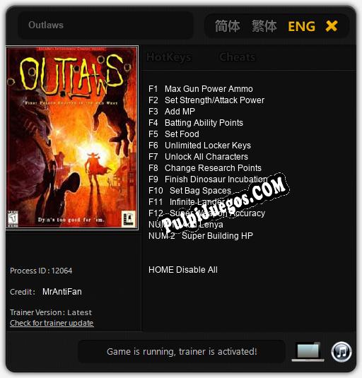 Outlaws: Treinador (V1.0.51)