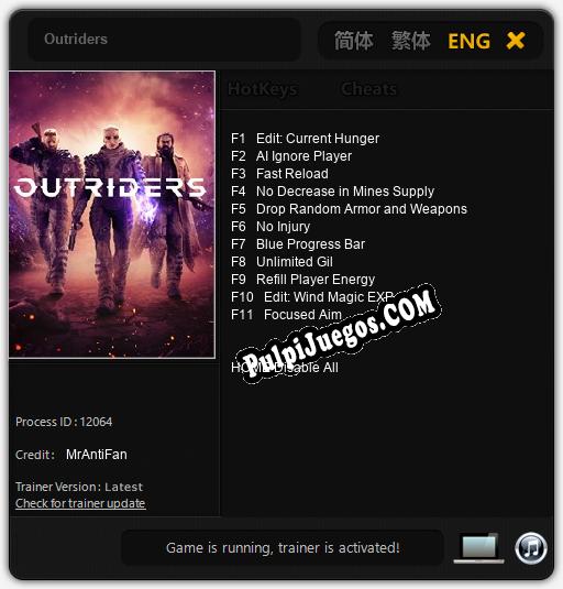 Entrenador liberado a Outriders [v1.0.3]