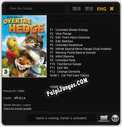 Over the Hedge: Treinador (V1.0.64)