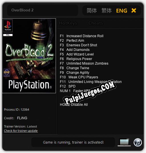 OverBlood 2: Cheats, Trainer +13 [FLiNG]