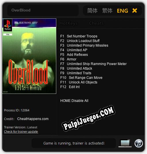 OverBlood: Cheats, Trainer +12 [CheatHappens.com]