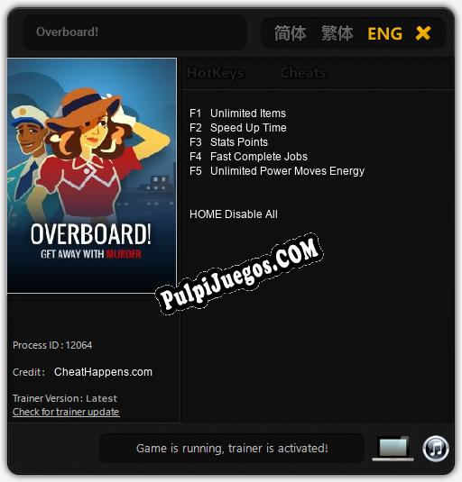 Overboard!: Cheats, Trainer +5 [CheatHappens.com]