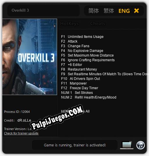 Overkill 3: Cheats, Trainer +14 [dR.oLLe]