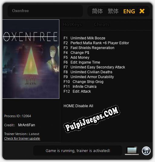 Oxenfree: Trainer +12 [v1.1]