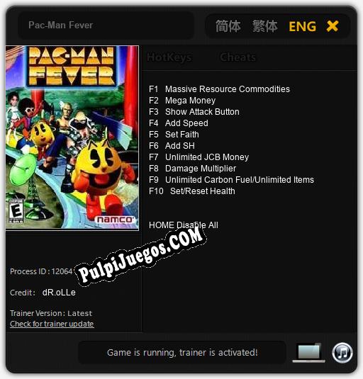 Pac-Man Fever: Trainer +10 [v1.8]