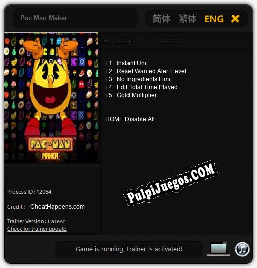 Entrenador liberado a Pac-Man Maker [v1.0.9]