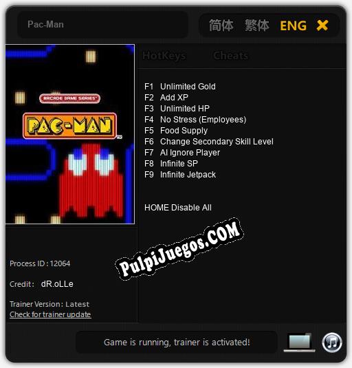 Entrenador liberado a Pac-Man [v1.0.2]