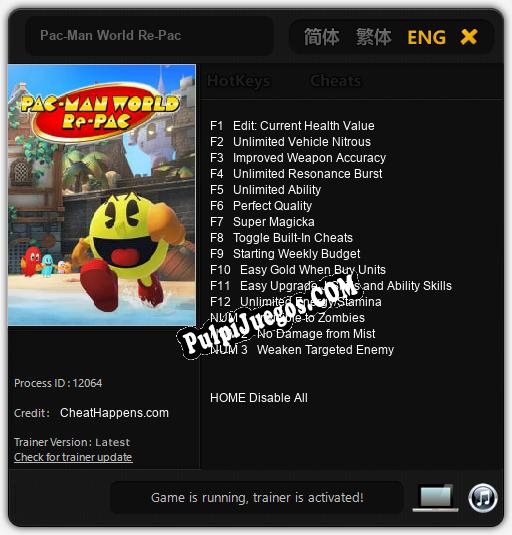 Entrenador liberado a Pac-Man World Re-Pac [v1.0.7]