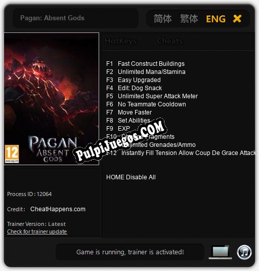 Entrenador liberado a Pagan: Absent Gods [v1.0.8]