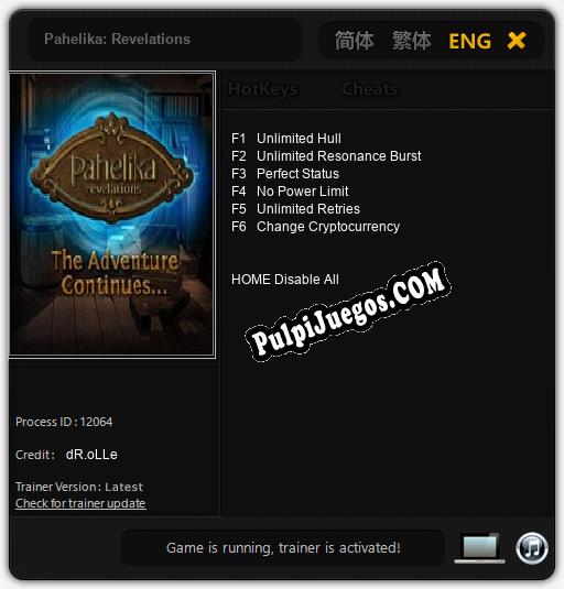 Entrenador liberado a Pahelika: Revelations [v1.0.7]