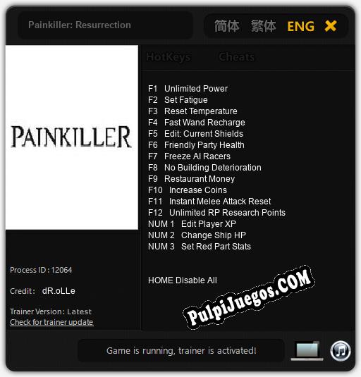 Painkiller: Resurrection: Cheats, Trainer +15 [dR.oLLe]