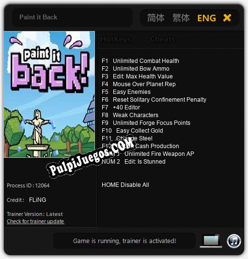 Paint it Back: Cheats, Trainer +14 [FLiNG]