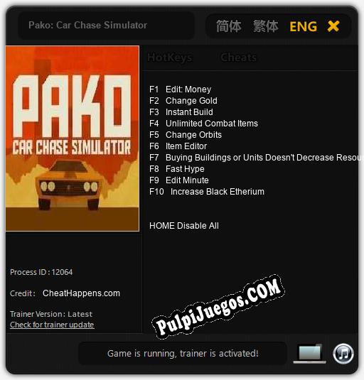 Pako: Car Chase Simulator: Treinador (V1.0.64)