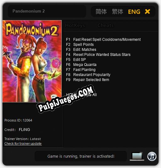 Pandemonium 2: Cheats, Trainer +9 [FLiNG]