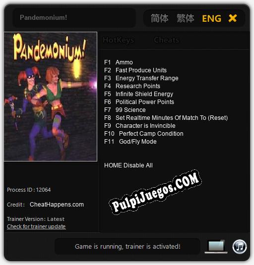 Pandemonium!: Trainer +11 [v1.2]