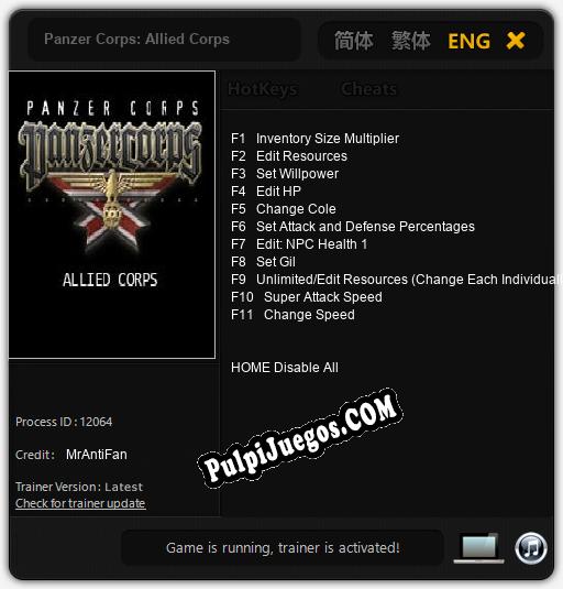 Panzer Corps: Allied Corps: Cheats, Trainer +11 [MrAntiFan]