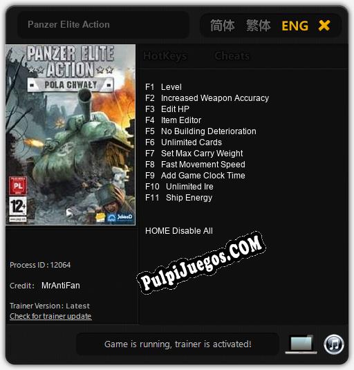 Panzer Elite Action: Trainer +11 [v1.9]