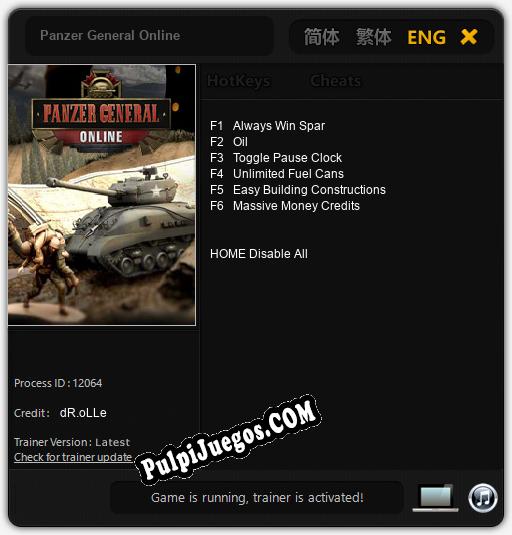 Entrenador liberado a Panzer General Online [v1.0.3]