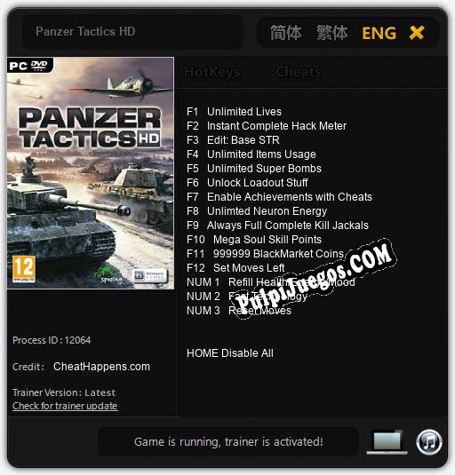 Panzer Tactics HD: Cheats, Trainer +15 [CheatHappens.com]