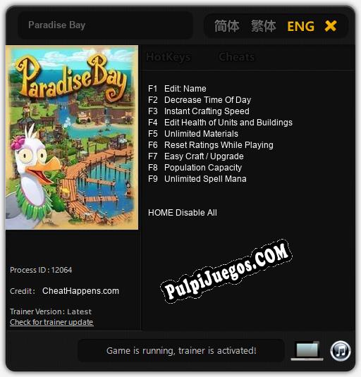 Entrenador liberado a Paradise Bay [v1.0.1]