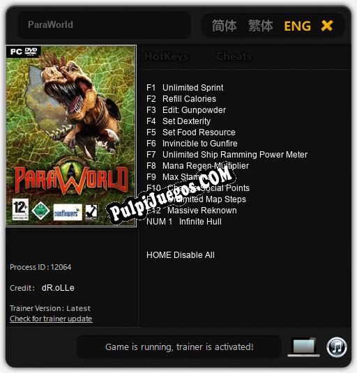 Entrenador liberado a ParaWorld [v1.0.8]