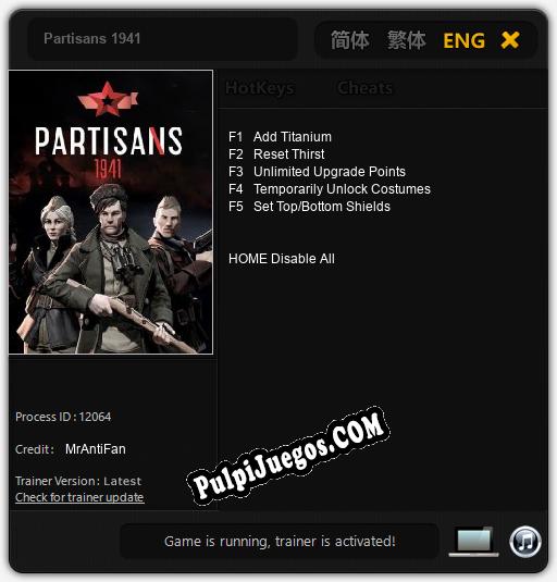 Partisans 1941: Trainer +5 [v1.9]