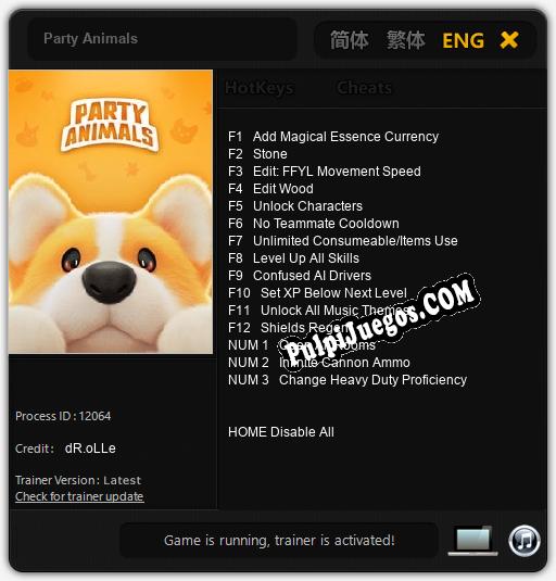 Party Animals: Cheats, Trainer +15 [dR.oLLe]