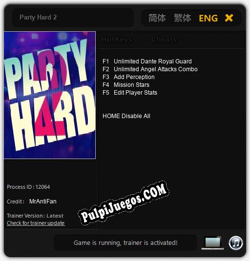 Party Hard 2: Trainer +5 [v1.5]