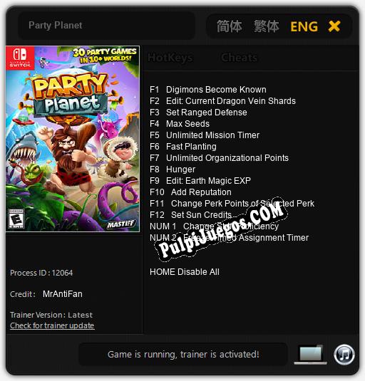 Party Planet: Cheats, Trainer +14 [MrAntiFan]