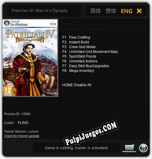 Patrician IV: Rise of a Dynasty: Cheats, Trainer +8 [FLiNG]