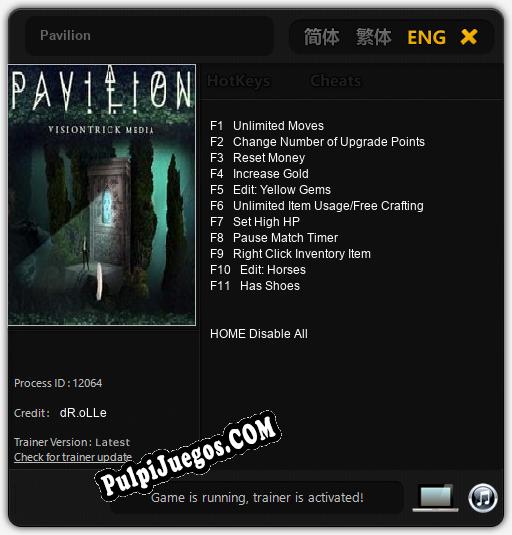 Pavilion: Cheats, Trainer +11 [dR.oLLe]