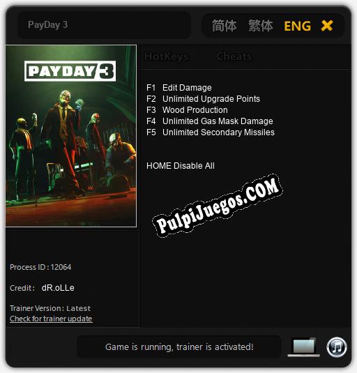 PayDay 3: Cheats, Trainer +5 [dR.oLLe]