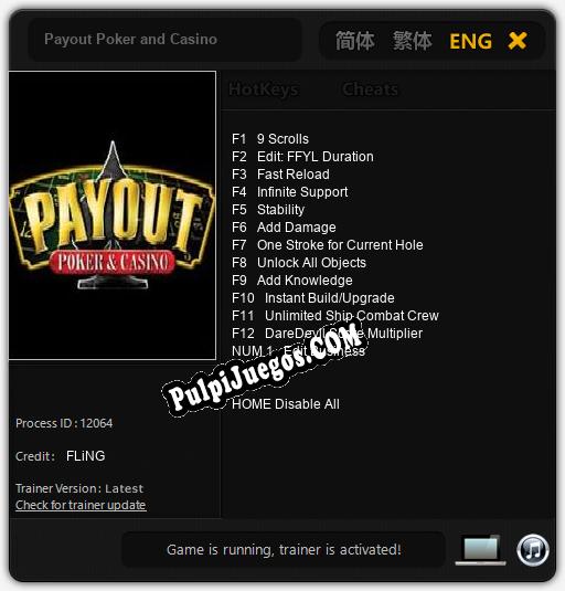 Entrenador liberado a Payout Poker and Casino [v1.0.2]