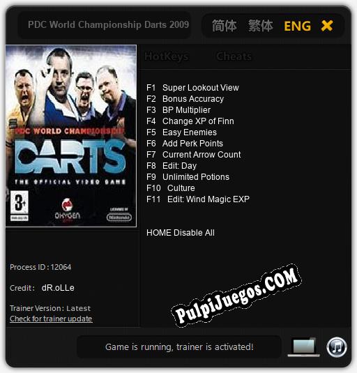 PDC World Championship Darts 2009: Cheats, Trainer +11 [dR.oLLe]