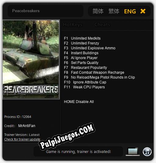 Entrenador liberado a Peacebreakers [v1.0.6]