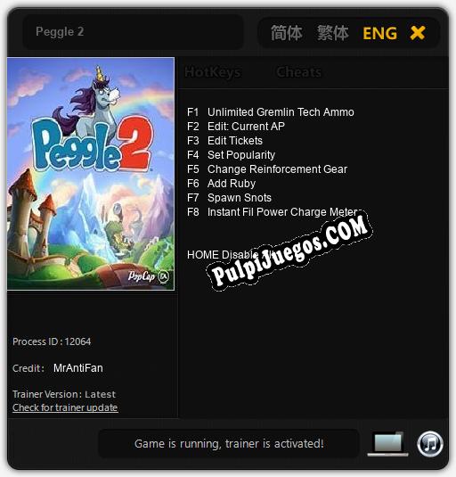 Peggle 2: Treinador (V1.0.80)