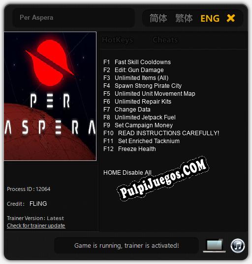 Per Aspera: Trainer +12 [v1.2]